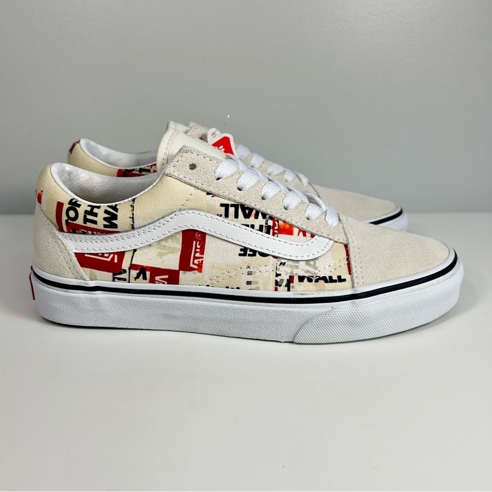 NEW Vans Old Skool Skate ALL Over Print Sneaker Shoe Suede/ Red 507452 Women’s 6